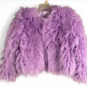 Lavender Faux Fur Shag Jacket
